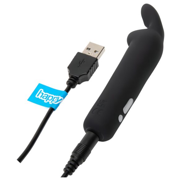 Happyrabbit - kulkos tipo vibratorius su triušio ausytėmis - įkraunamas, juodas