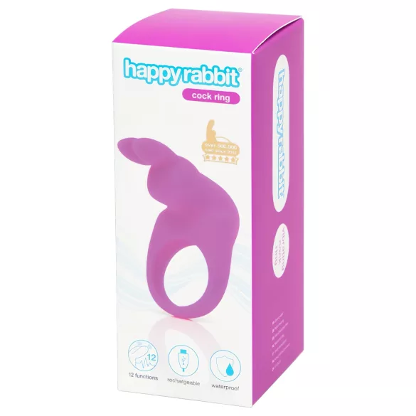 Happyrabbit - vibruojantis penio žiedas - akumuliatorinis - violetinis