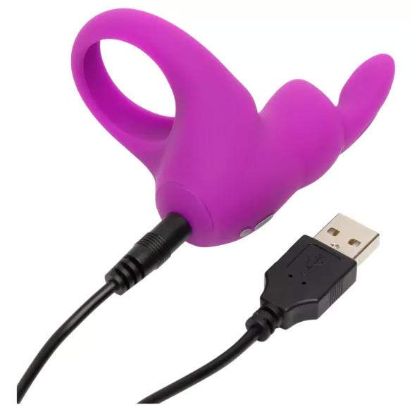 Happyrabbit - vibruojantis penio žiedas - akumuliatorinis - violetinis