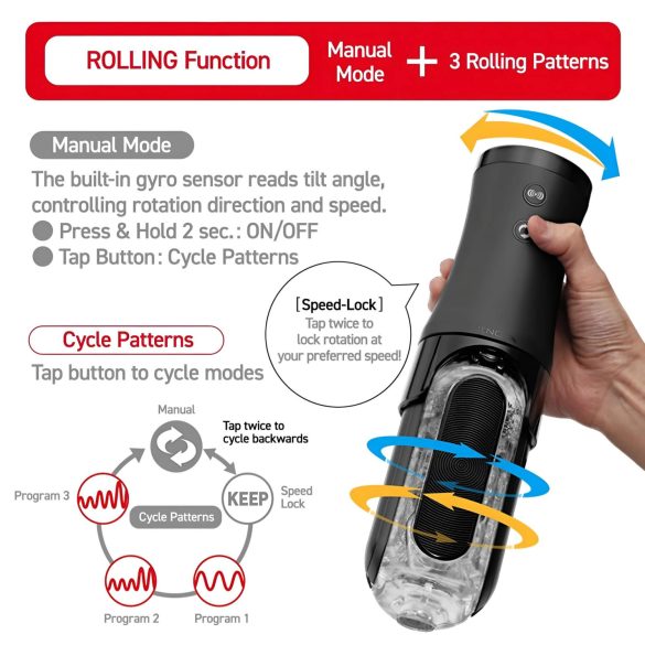 TENGA Flip 0 Electronic - automatinis masturbatorius vyrams - juodas