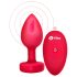 B-vibe širdis - raudonas analinis vibratorius su pulteliu