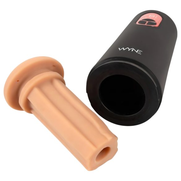 WYNE 07 - masturbatorius vyrams - vibruojantis siurblys - juodas, įkraunamas