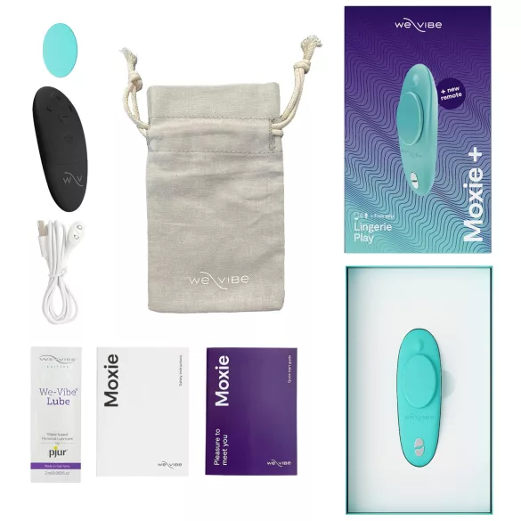 We-Vibe Moxie+ - nuotoliniu būdu valdomas, išmanus klitorio vibratorius (turkio spalvos)