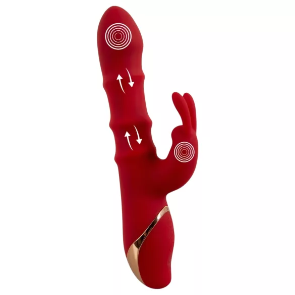 You2Toys Rabbit - vibruojantis žiedas su judančia galvute - raudonas