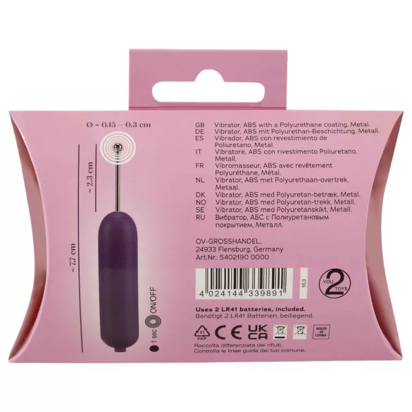 You2Toys - klitorio vibratorius - taškinis - violetinis