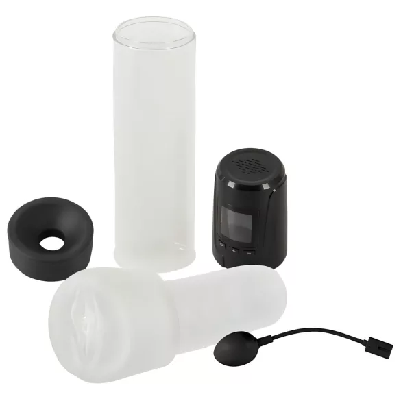 Mister Boner - įkraunamas automatinis penio pompos aparatas (juodas-permatomas)