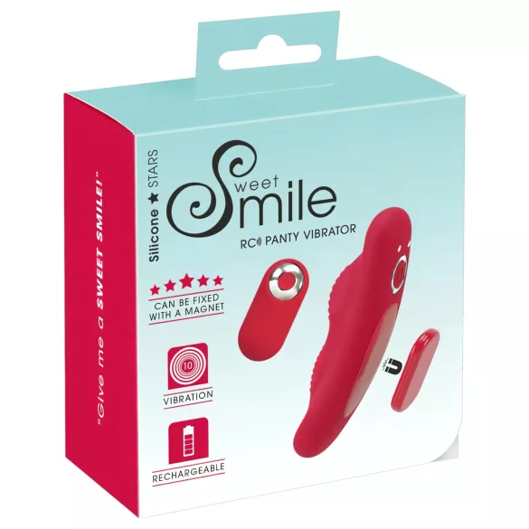 Smile - vibratorius kelnaitėms su nuotoliniu valdymu - raudonas