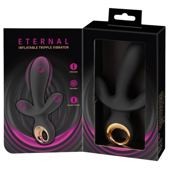Eternal - pripučiamas trigubas vibratorius - juodas