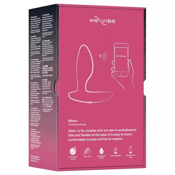 We-Vibe Ditto+ - programėle valdomas analinis vibratorius (rožinis)