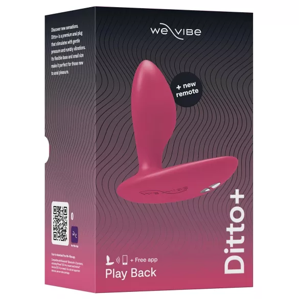 We-Vibe Ditto+ - programėle valdomas analinis vibratorius (rožinis)