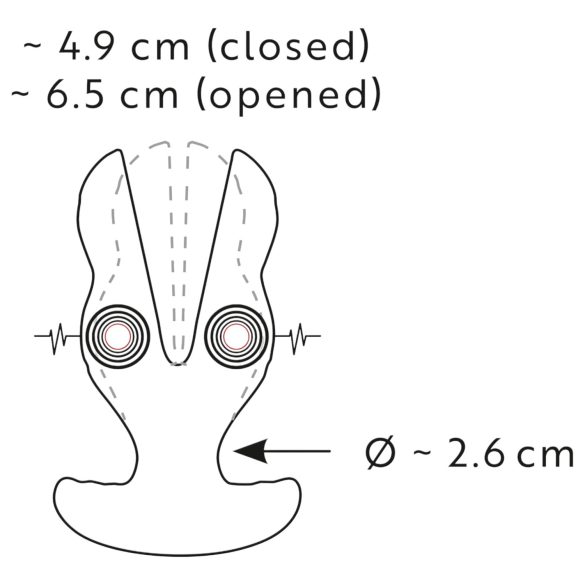 ANOS - dvigubas analinis vibratorius - juodas