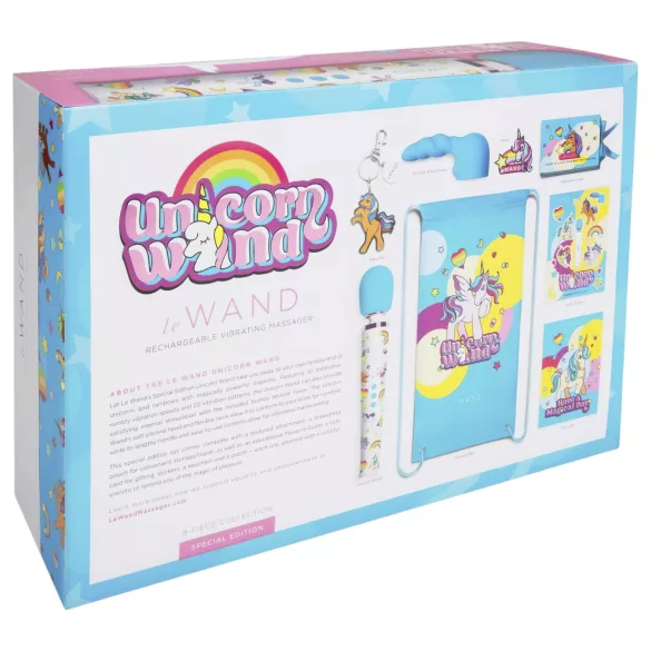 le Wand Unicorn - masažuoklis vibratorius rinkinys - vaivorykštinis