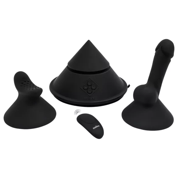 The Cowgirl Cone - išmani sekso mašina su įvairiais antgaliais (juoda)