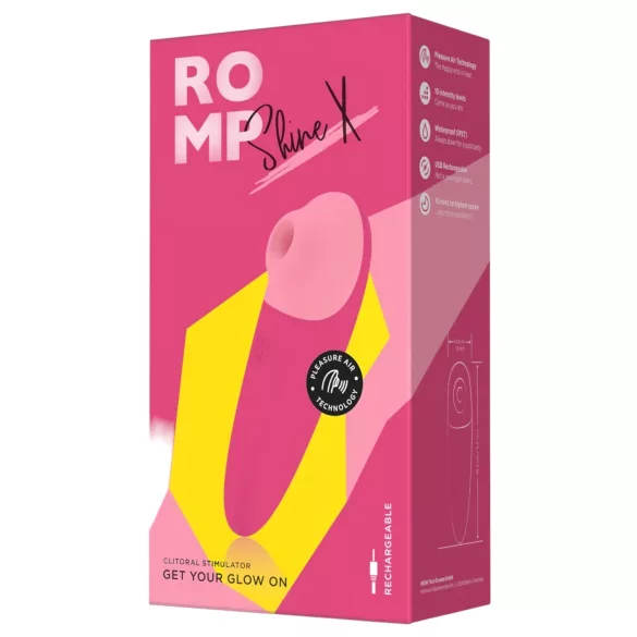 ROMP Shine X - klitorio stimuliatorius su bangomis - įkraunamas, rožinis