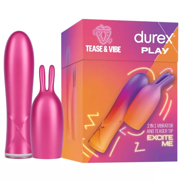 Durex Tease & Vibe - vibratorius su triusio klitorio stimuliatoriumi - rožinis