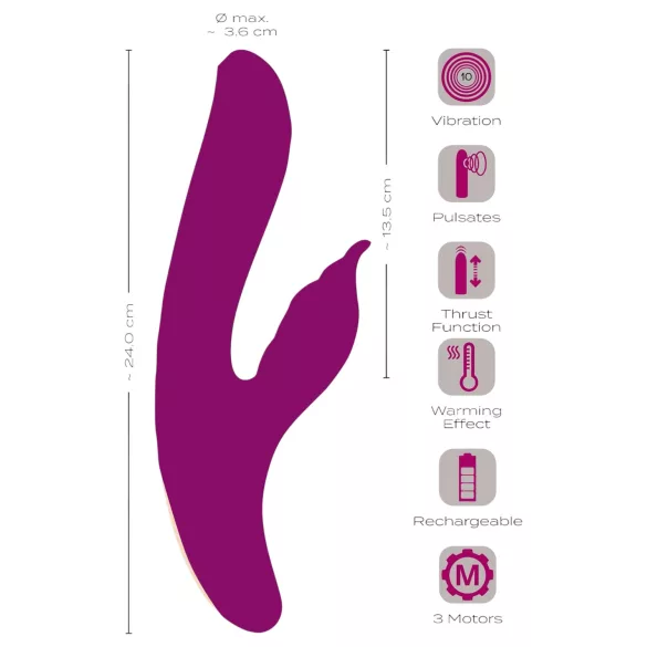 Javida - G taško ir klitorio vibratorius 4in1 - silikoninis - violetinis