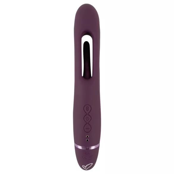 Javida - prisegamas dvigubas vibratorius be dirželio (violetinis)
