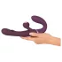 Javida - prisegamas dvigubas vibratorius be dirželio (violetinis)