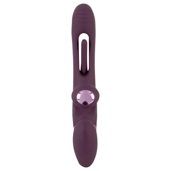 Javida - prisegamas dvigubas vibratorius be dirželio (violetinis)