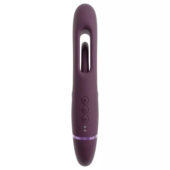 Javida - prisegamas dvigubas vibratorius be dirželio (violetinis)