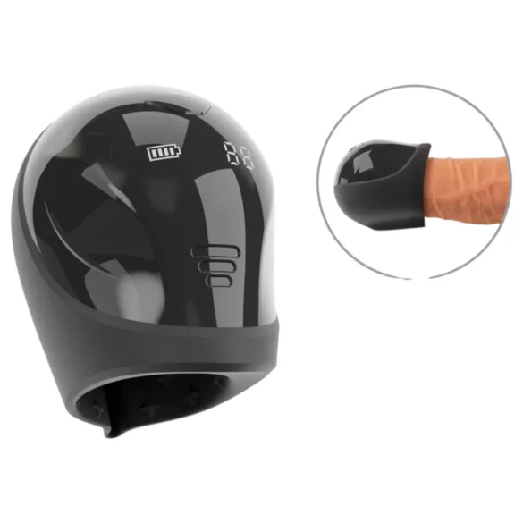 Rebel - vandeniui atsparus penio galvutės vibratorius - juodas