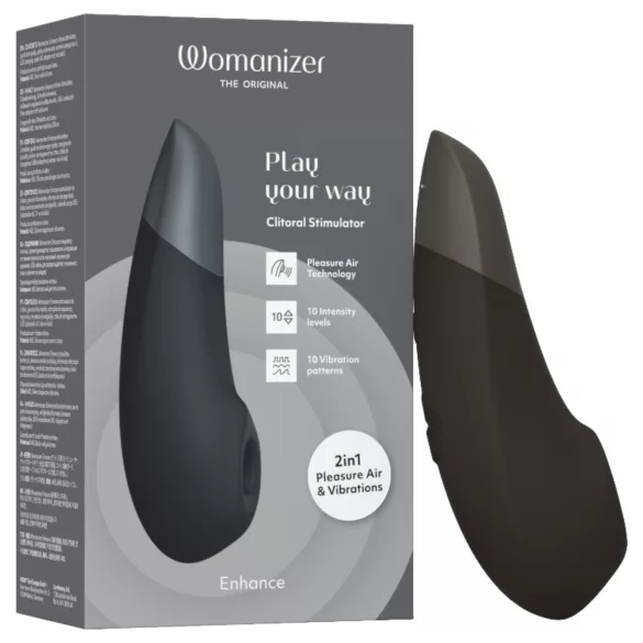 Womanizer Enhance - klitorio stimuliatorius su oro bangomis - juodas