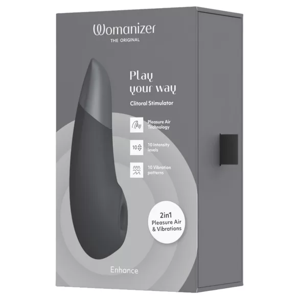„Womanizer Enhance“ 2 viename oro bangų klitorio čiulptukas + vibratorius (juodas)