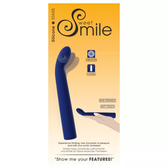 Smile - G taško vibratorius - lenktas - mėlynas