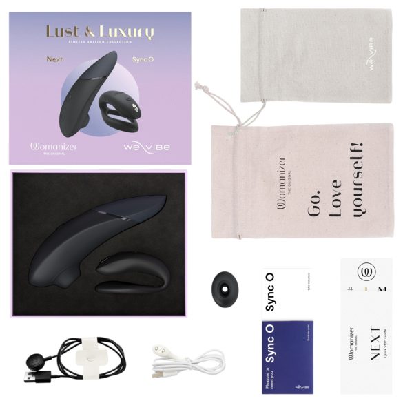 Womanizer Lust&Luxury - klitorio ir poros vibratorius rinkinys - juodas