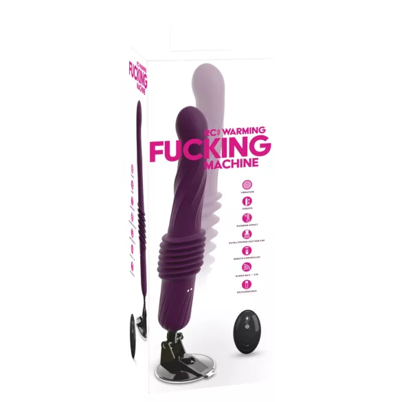You2Toys - nuotoliniu pulteliu valdomas, šildomas stūmuojantis vibratorius (violetinis)