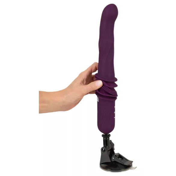 You2Toys - nuotoliniu pulteliu valdomas, šildomas stūmuojantis vibratorius (violetinis)
