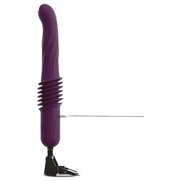 You2Toys - nuotoliniu pulteliu valdomas, šildomas stūmuojantis vibratorius (violetinis)