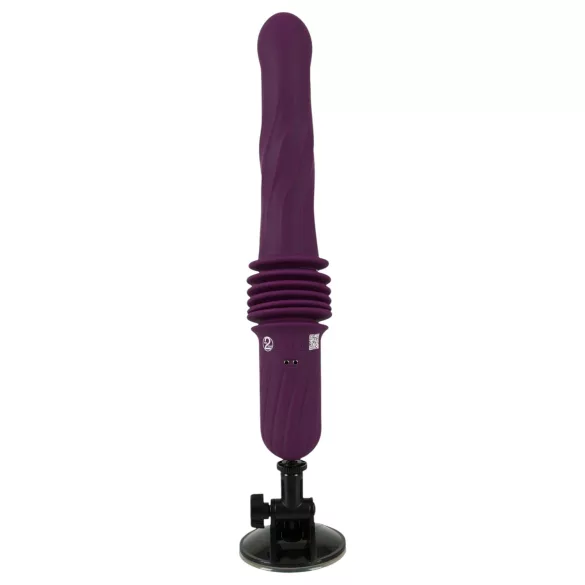 You2Toys - nuotoliniu pulteliu valdomas, šildomas stūmuojantis vibratorius (violetinis)