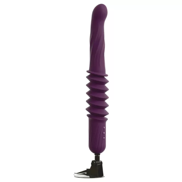 You2Toys - nuotoliniu pulteliu valdomas, šildomas stūmuojantis vibratorius (violetinis)