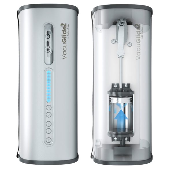 VacuGlide 2 - automatinis vyrų masturbatorius - sidabrinis - tinklinis