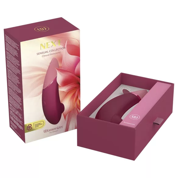 Womanizer Next - klitorinis stimuliatorius su oro bangomis - įkraunamas - bordo