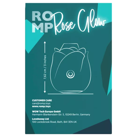 ROMP Rose Glow - oro bangomis veikiantis klitorio stimuliatorius (mėlynas)
