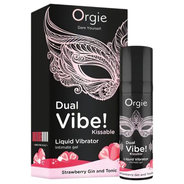 Orgie Dual Vibe - unisex skystas vibratorius - Braškė - Gin Tonic (15 ml)