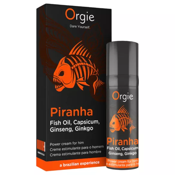 Orgie Piranha Power Cream - Stimuliuojantis potenciją stiprinantis kremas vyrams (15 ml)