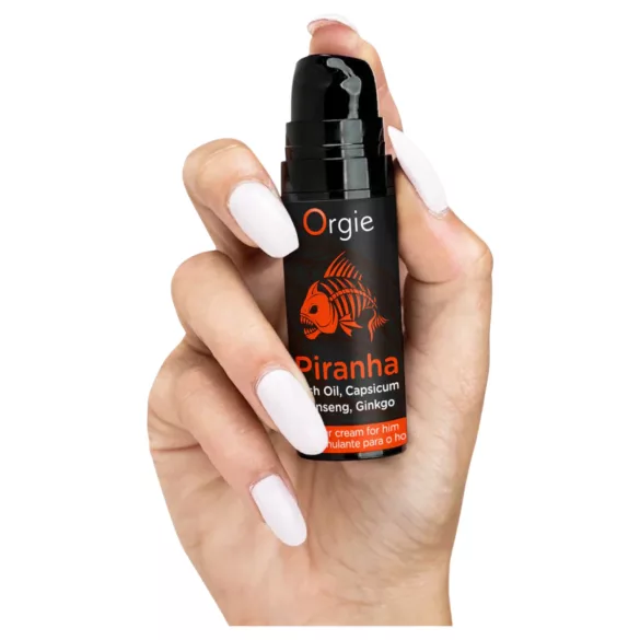 Orgie Piranha Power Cream - Stimuliuojantis potenciją stiprinantis kremas vyrams (15 ml)