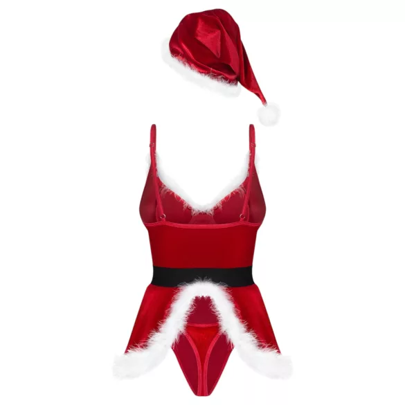 Obsessive Hot Santa - trijų dalių Kalėdų Senelio kostiumas moterims (raudonas) - L/XL