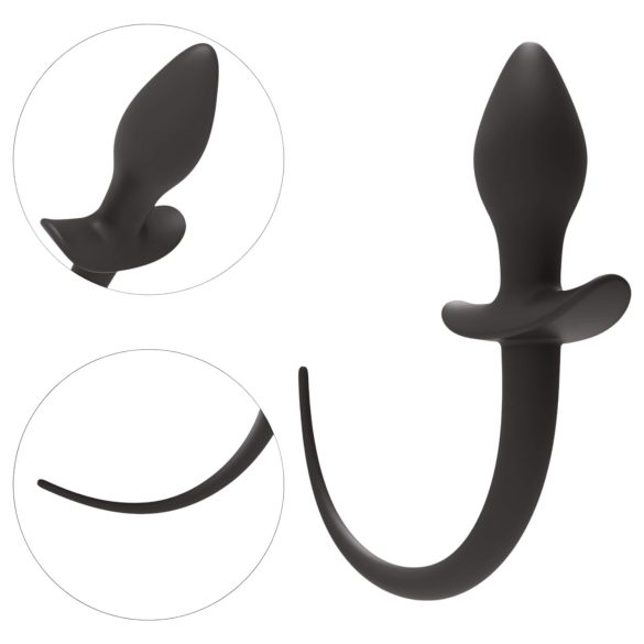 Wild Play - analinis kaištis su uodega - juodas