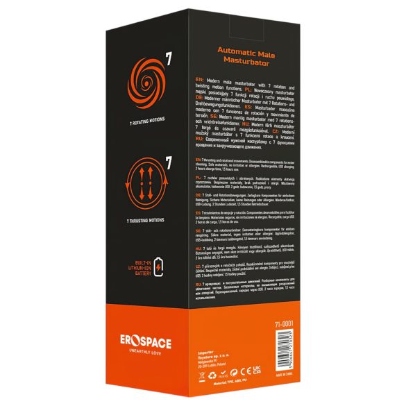 Men's Play - masturbatorius vyrams - sukinėjasi, thrust funkcija - juodas