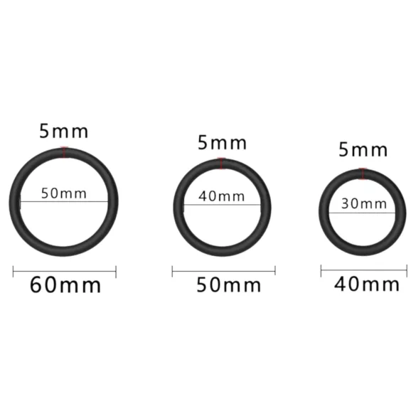 Men's Play - penio žiedų rinkinys - juoda - 3 vnt
