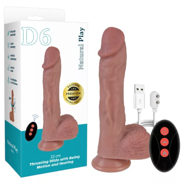 Erospace Natural Play - tikroviškas stumdomas‑sukamasis vibratorius (kūno spalvos)