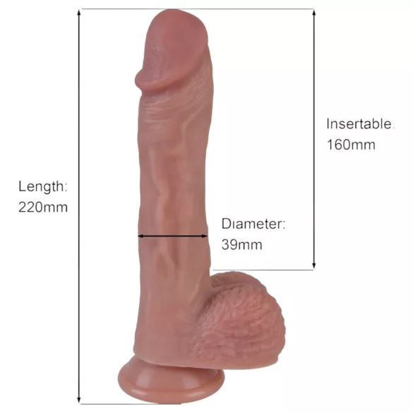 Erospace Natural Play - tikroviškas stumdomas‑sukamasis vibratorius (kūno spalvos)