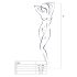 Passion BS006 - pėdkelnės stiliaus bodis (balta) -S-L