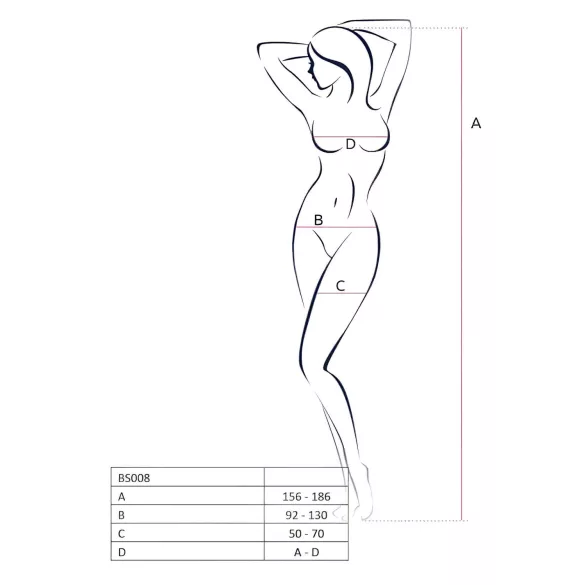 Passion BS008 - tinklinis rinkinys su kaspinu - balta - S-L