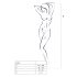 Passion BS011 - raštuotas tinklinis rinkinys (baltas) - S-L