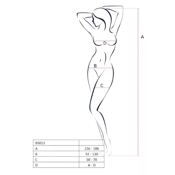 Passion BS013 - permatomo tinklelio rinkinys - raudonas - S-L